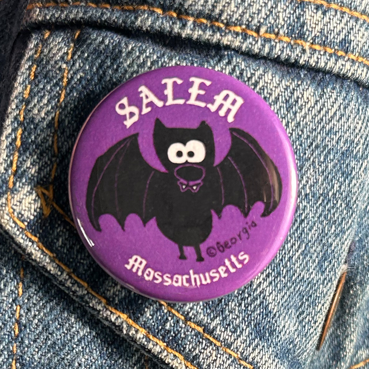 Salem Vampire Bat 1.5" Button