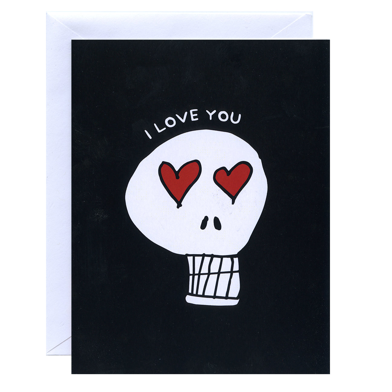 I Love You "Heart-Eyes Skull" Greeting Card